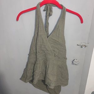 American Eagle Green tied shirt